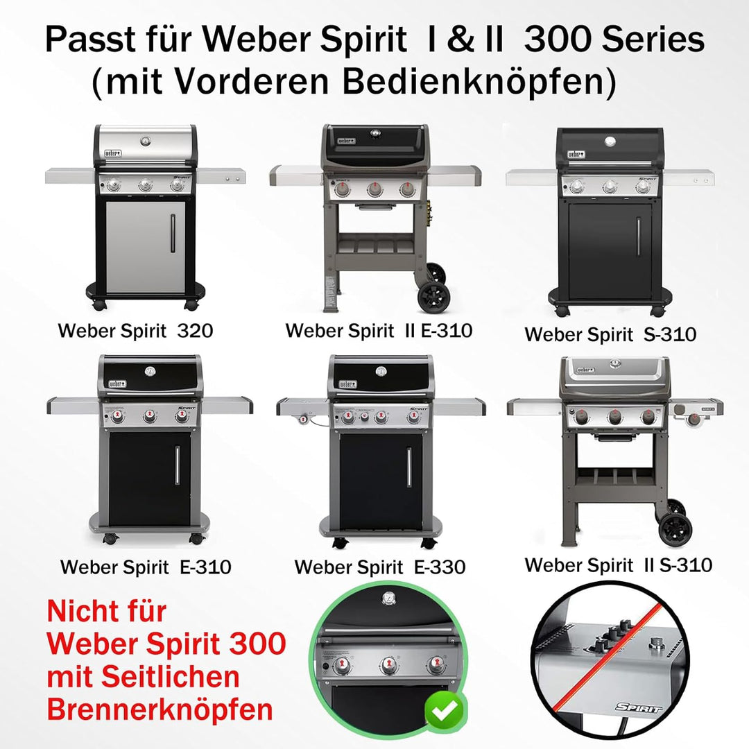 7636 Edelstahl Flavorizer Bars für Weber Spirit 300 Grill, 38,8CM Aromaschienen für Weber Spirit E31