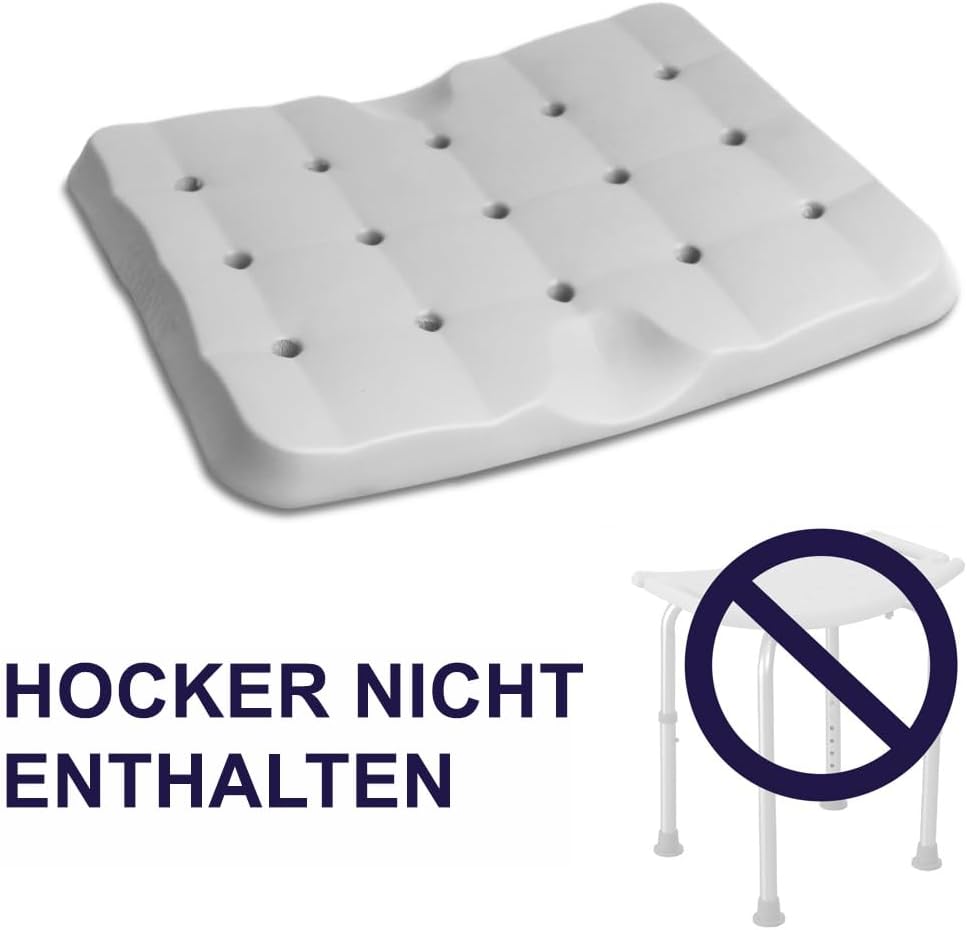 KMINA - Sitzkissen Dusche (35x27x3 cm, Hocker Nicht Enthalten), Duschhocker Kissen, 100% Wasserdicht