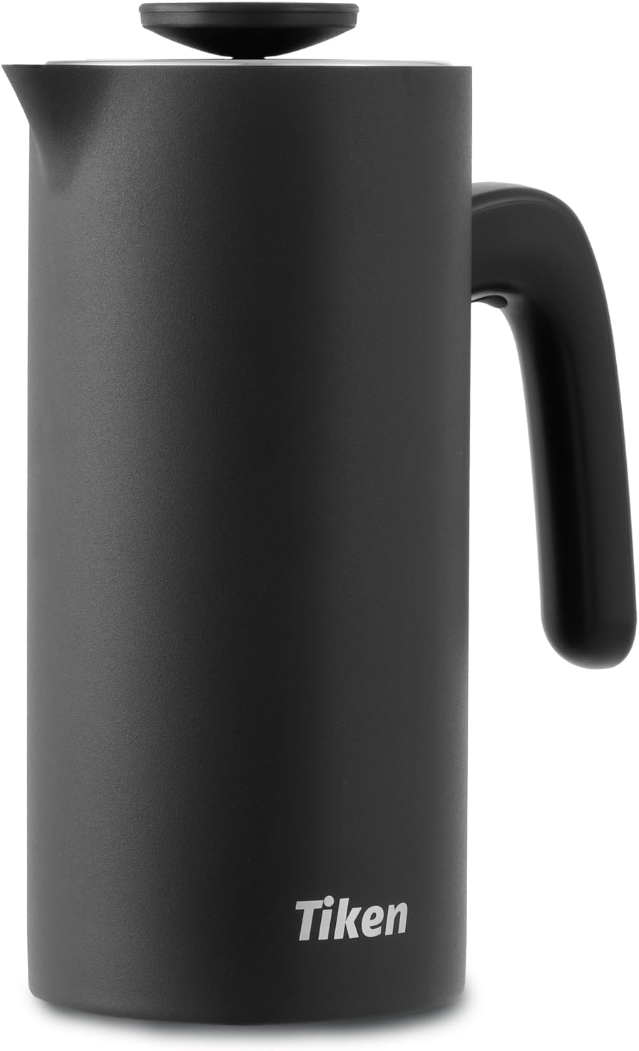 Tiken 1L French Press Edelstahl Double-Wall Vakuum Thermo Kaffeebereite Spülmaschinenfest Schwarz, S