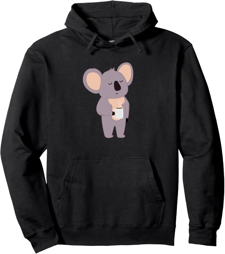 Koala Kaffee Müde Lustig Niedliches Tier Wildlife Pullover Hoodie