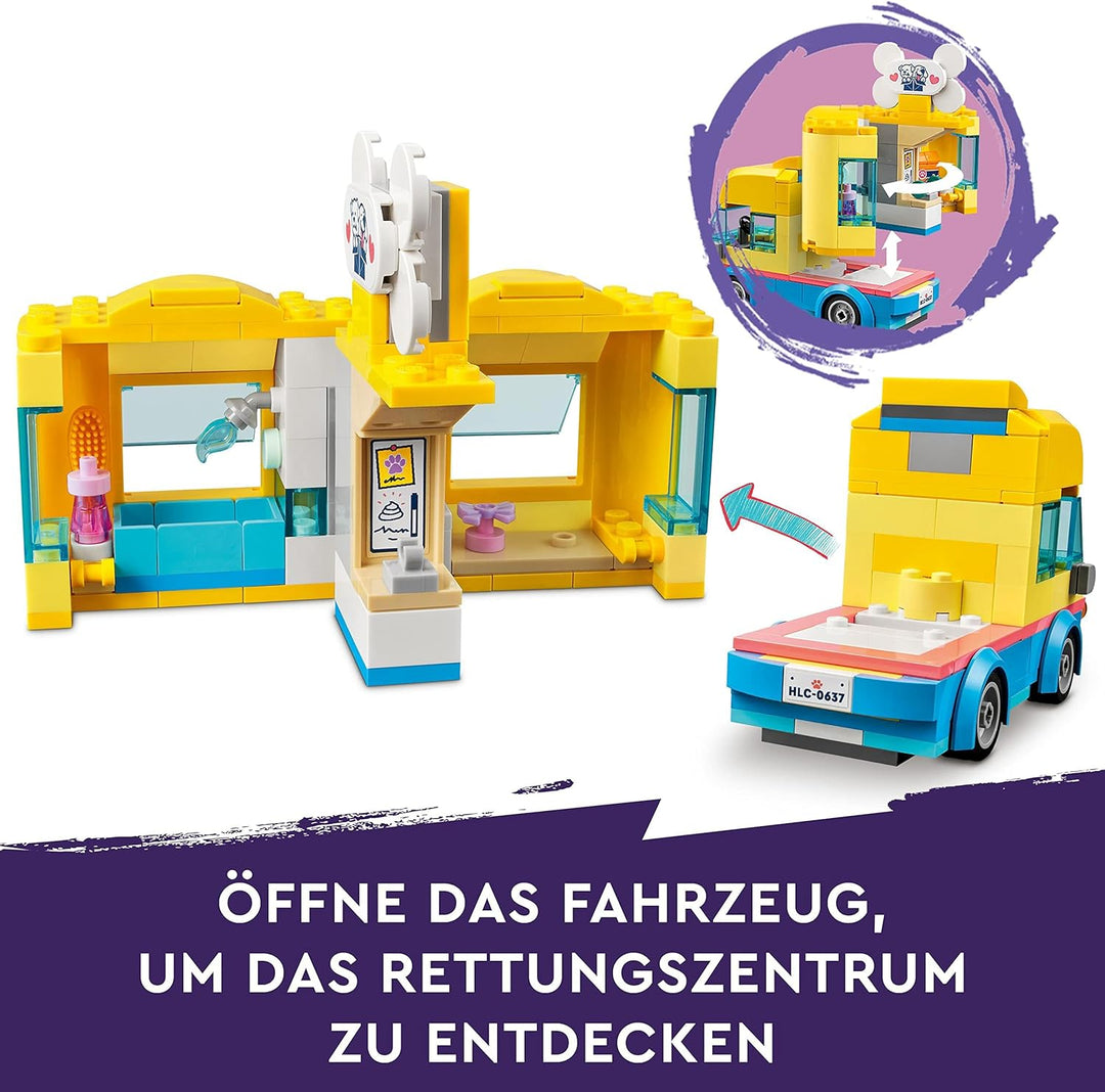 LEGO 41741 Friends Hunde-Rettungsvan, Tierrettung-Spielzeug-Van mit Haustieren und Mini-Puppen aus 2