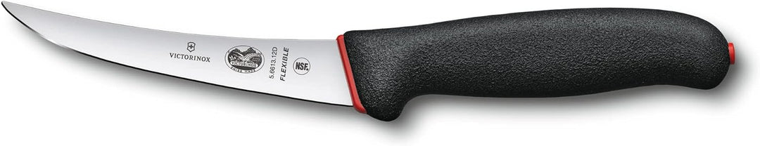 Victorinox Fibrox Ausbeinmesser, Dual Grip, Gebogene, Schmale, Flexible Klinge, Rutschfester Griff,