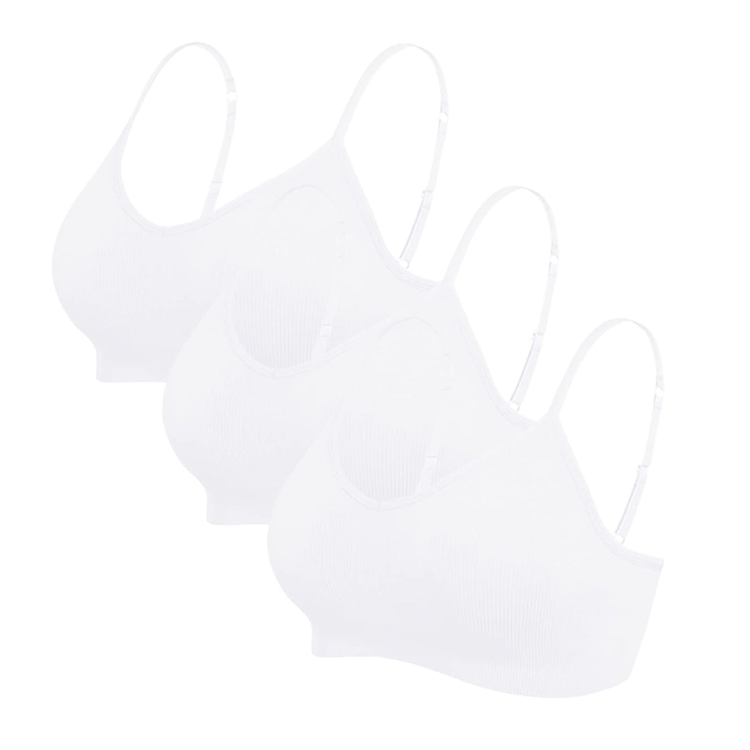 Vertvie Damen 2/3/4er Set Basic Wohlfühl BH Sport BH Spaghettiträger Bralette ohne Bügel Nahtlose Ge