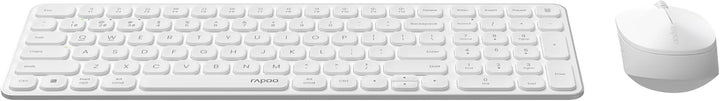 Rapoo I Kabellose Tastatur und Maus (9310M, ultradünn, Bluethooth, 2,4 GHz, Batterien), Weiss