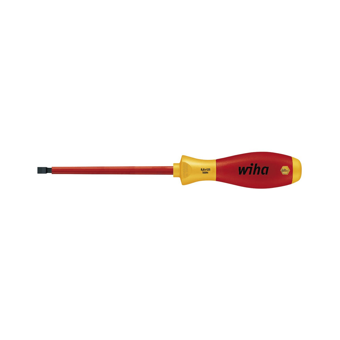 Wiha Schraubendreher SoftFinish® electric Schlitz (00826) 5,5 mm x 125 mm VDE geprüft, stückgeprüft,