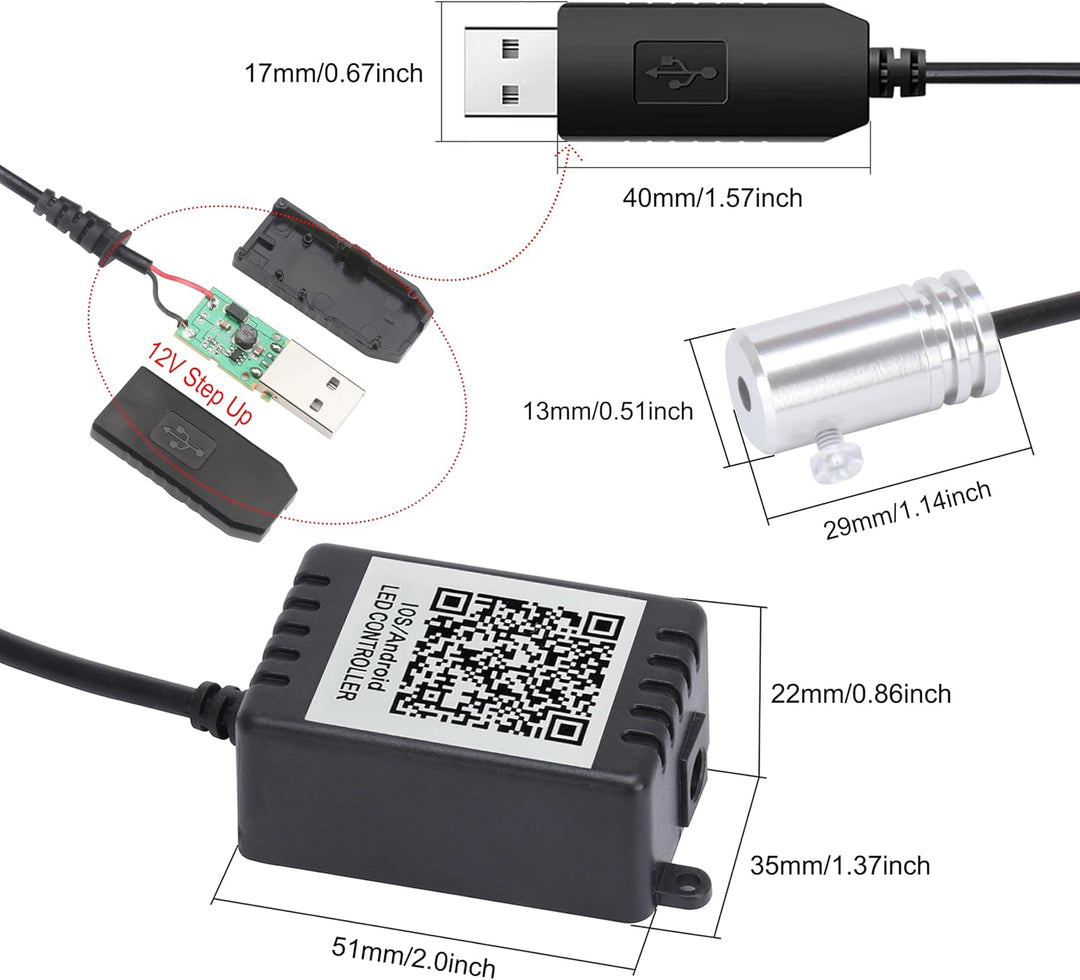 USB Auto Umgebungsbeleuchtung Glasfaser 64 Farben Musik Sound Aktiv mit APP Steuerung Auto Dekorativ