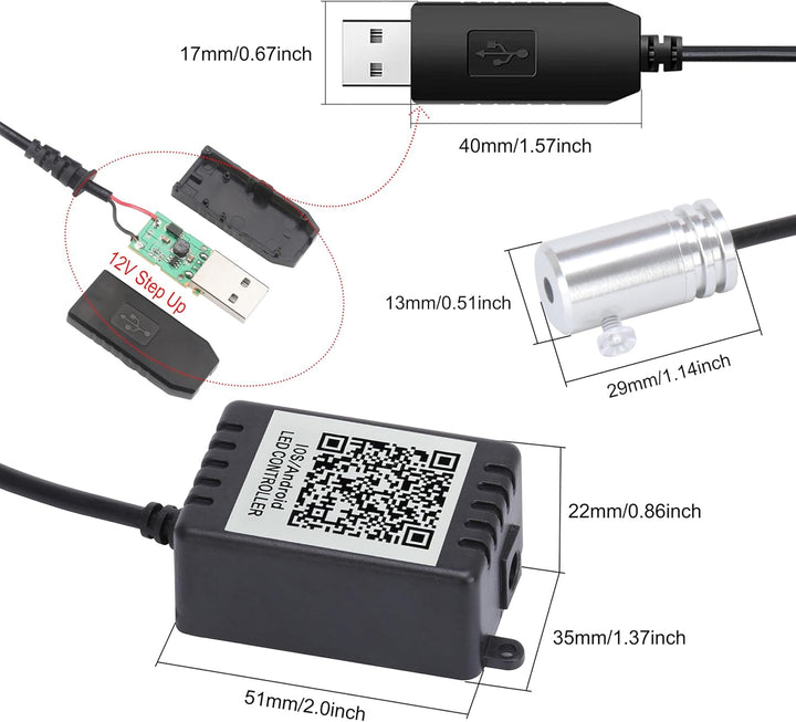 USB Auto Umgebungsbeleuchtung Glasfaser 64 Farben Musik Sound Aktiv mit APP Steuerung Auto Dekorativ