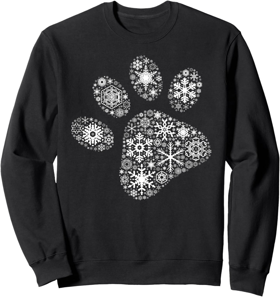 Weihnachtsschneeflocke - Hundepfotenabdruck Sweatshirt