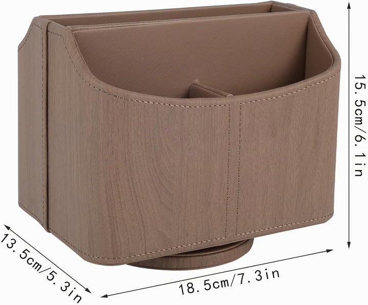 360-drehender Fernbedienungshalter, 5-Teile Nachttisch PU-Leder Multifunktionale Organizer Büro Schr