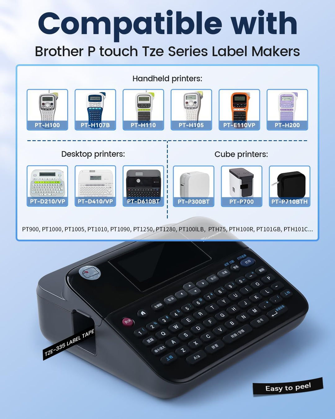 TZe-335 Schriftbänder 12mm Schwarz, Tze335 Tze 335 Kompatibel mit Brother P-Touch Beschriftungsgerät