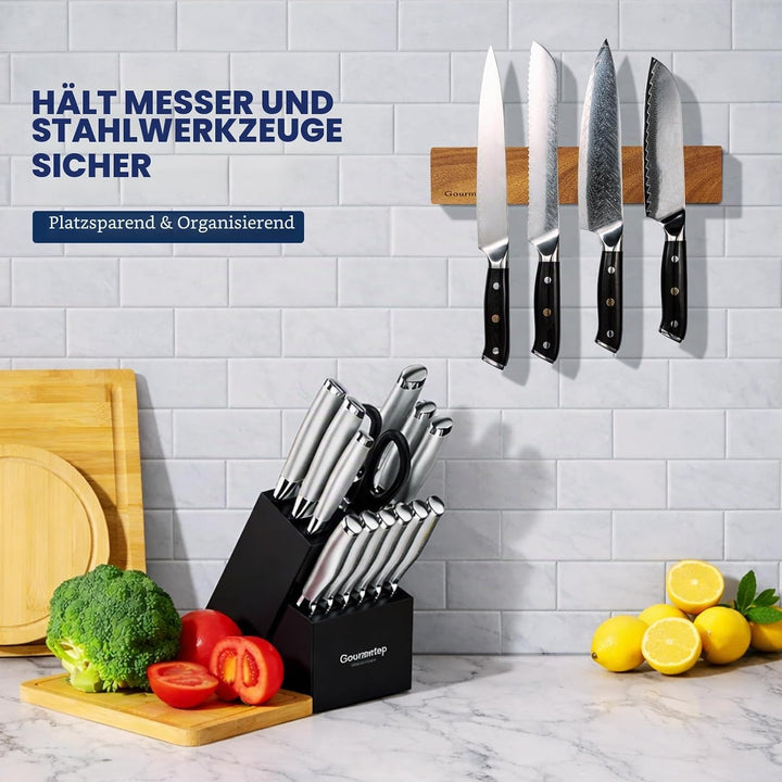 Gourmetop Magnetischer Messerhalter für die Wand 30 cm, magnetischer Messerstreifen ohne Bohren, Mes