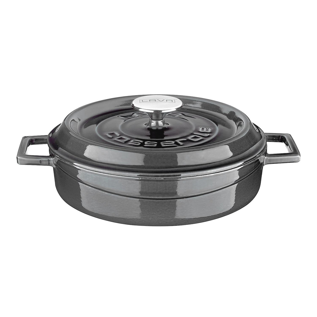 Lava Premium Serie - Allzwecktopf aus Gusseisen, rund, 24 cm, Majolic Grau Ø 24cm Gray, Ø 24cm Gray