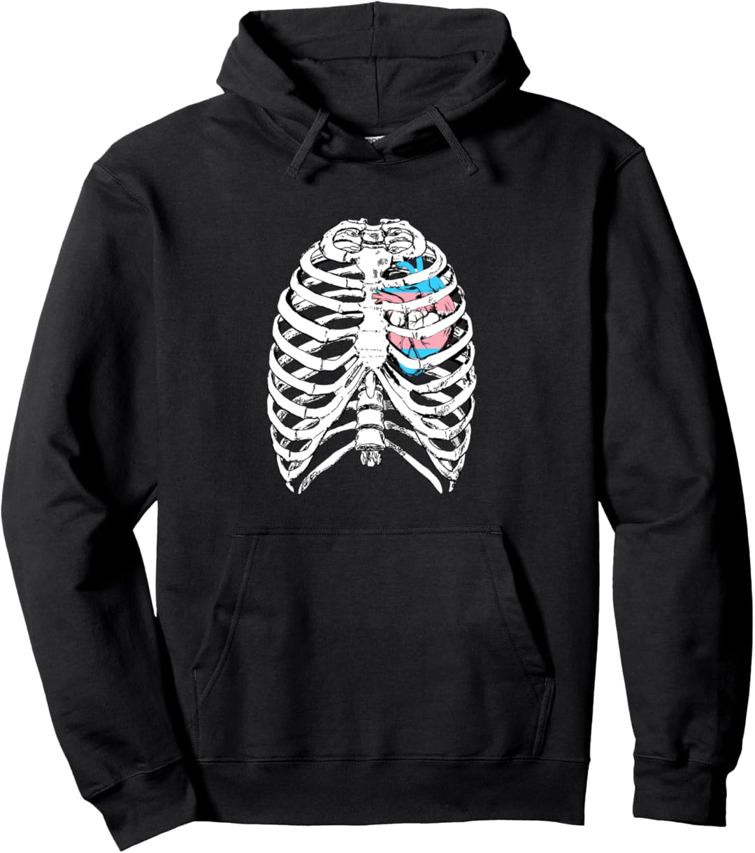 X Ray Brustkorb mit Herz Transgender Fahne LGBTQ Trans Pride Pullover Hoodie