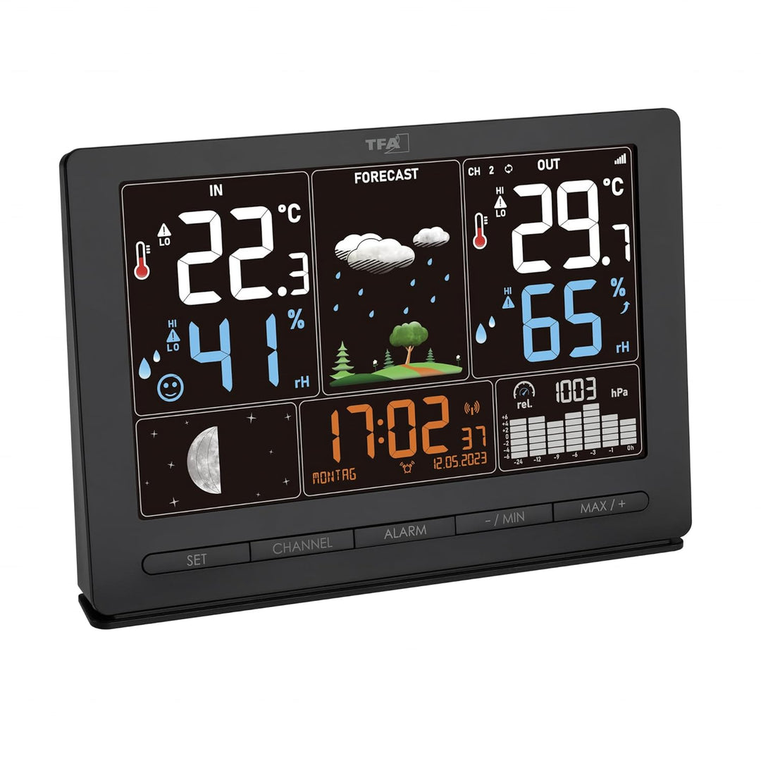 TFA Dostmann Funk-Wetterstation Season 2, 35.1118, mit Aussensender, Wettervorhersage, Farbdisplay,