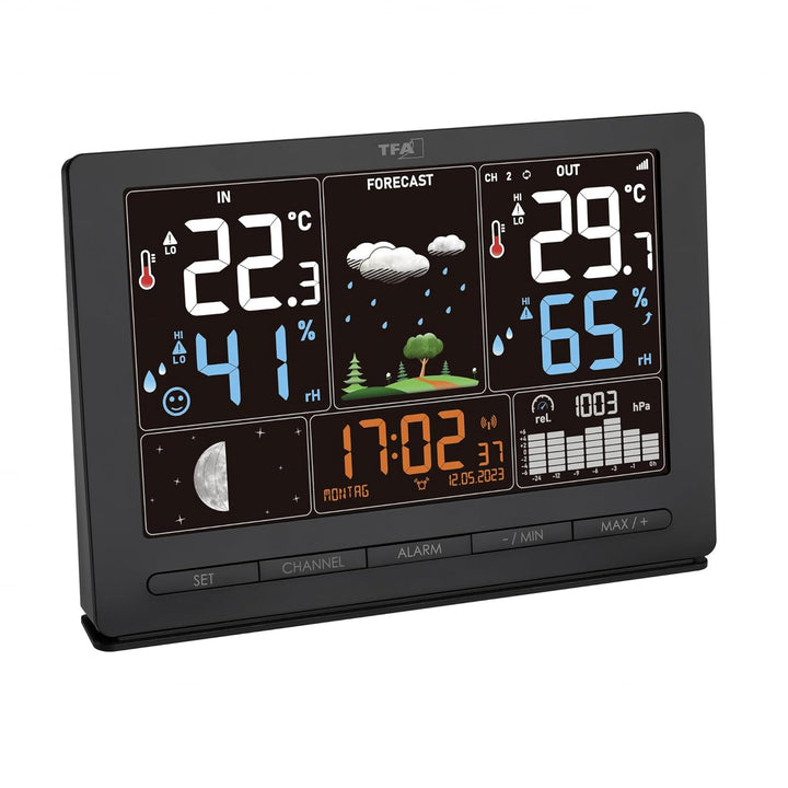TFA Dostmann Funk-Wetterstation Season 2, 35.1118, mit Aussensender, Wettervorhersage, Farbdisplay,