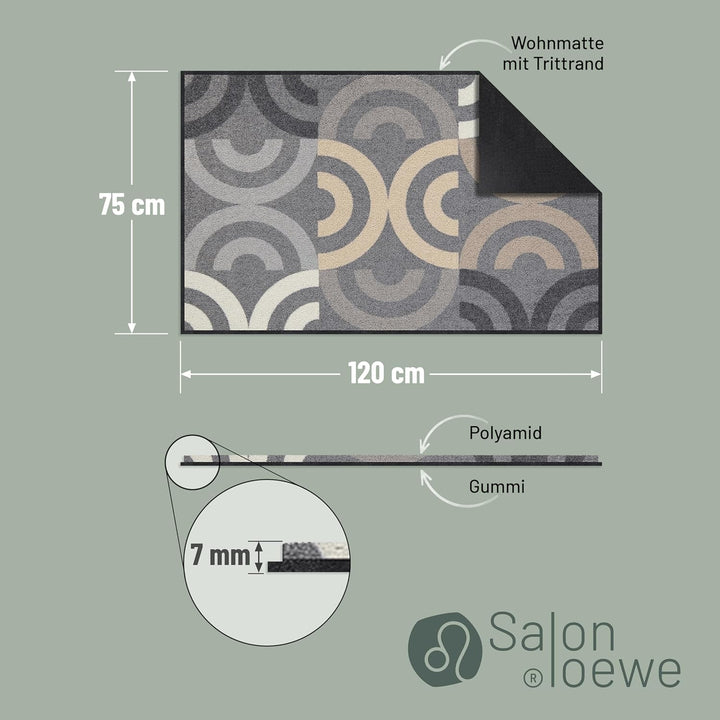 Salonloewe Borrby City-chic Fussmatte waschbar 075 x 120 cm Fussabtreter Schmutzfangmatte Flur-Läufe