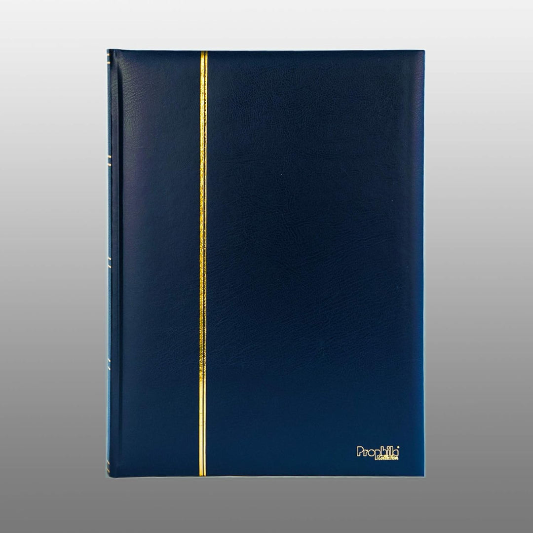 Prophila Collection 60 weisse Geteilte Seiten Briefmarkenalbum Einsteckbuch wattierter Blauer Einban
