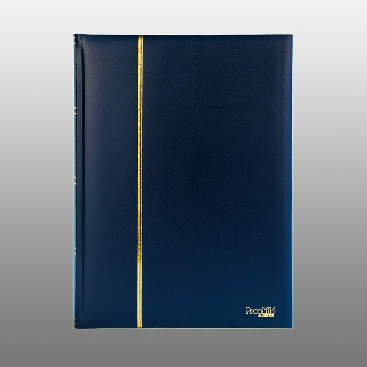 Prophila Collection 60 weisse Geteilte Seiten Briefmarkenalbum Einsteckbuch wattierter Blauer Einban