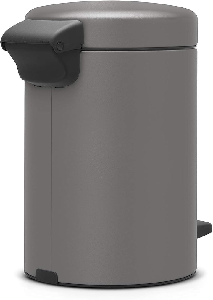 Brabantia Treteimer newIcon, 3L 3 Liter Mineral Concrete Grey, 3 Liter Mineral Concrete Grey