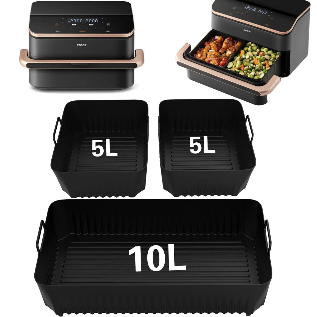 Silikonform Heissluftfritteuse Zubehör für Cosori Twinfry 10L, 3 Stück Silikonform Airfryer Heissluf