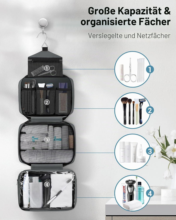 Maliton Kulturbeutel zum Aufhängen [Wasserdicht] - Grosse Reisetasche für Reise/Dienstreise/Fitness/