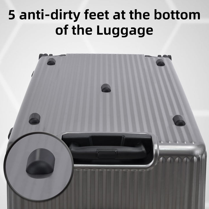 TydeCkare 29 Zoll 40 * 37 * 77 cm, 113 l, aufgegebenes Aluminiumgepäck mit seitlicher Öffnung, 360°-