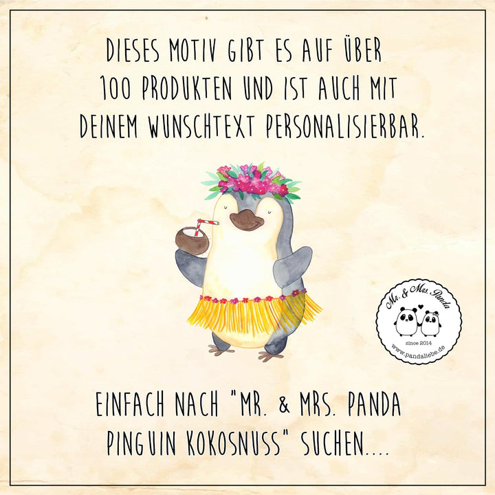 Mr. &amp; Mrs. Panda Thermobecher Pinguin Kokosnuss - Geschenk, erholt, To Go Becher, Spülmaschinenfest,