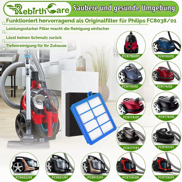 Rebirthcare filter für aeg ausk11 performance kit lx7 lx8 allergy plus filter ef129 ersatzfilter für