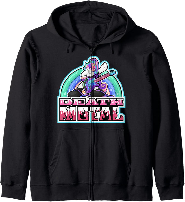 Lustige Einhorn Death Metal-Geschenke Fans Kapuzenjacke