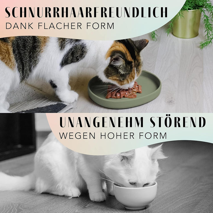 ne&no Futternapf für Katzen [nala Collection] - Flache Futterschale | Silikonnapf Breit | Fressnapf
