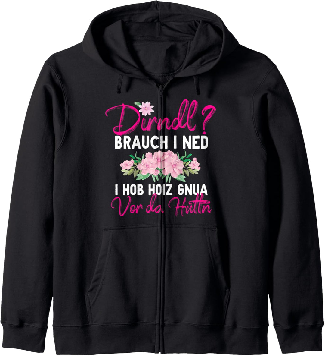 Dirndl brauch I Ned I Hob Holz Vor Hütte Wiesn Tracht Frauen Kapuzenjacke