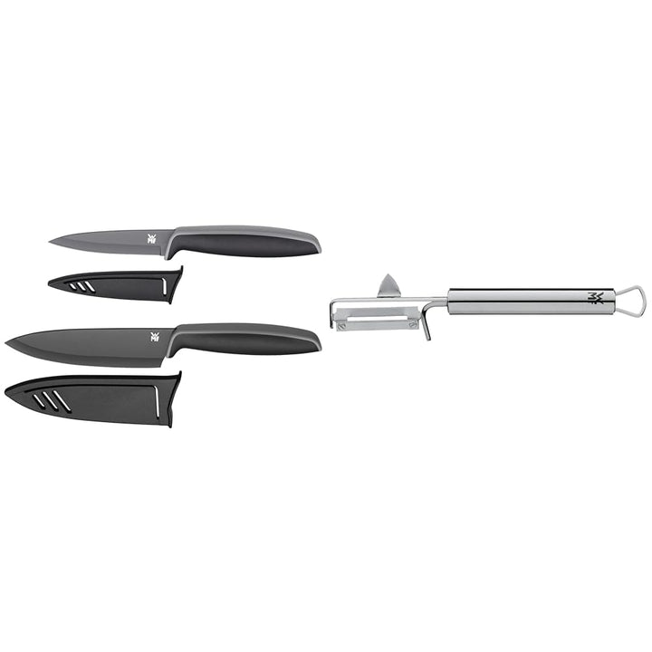 WMF Touch Messerset 2-teilig, Küchenmesser mit Schutzhülle & Profi Plus Kartoffelschäler Pendelkling
