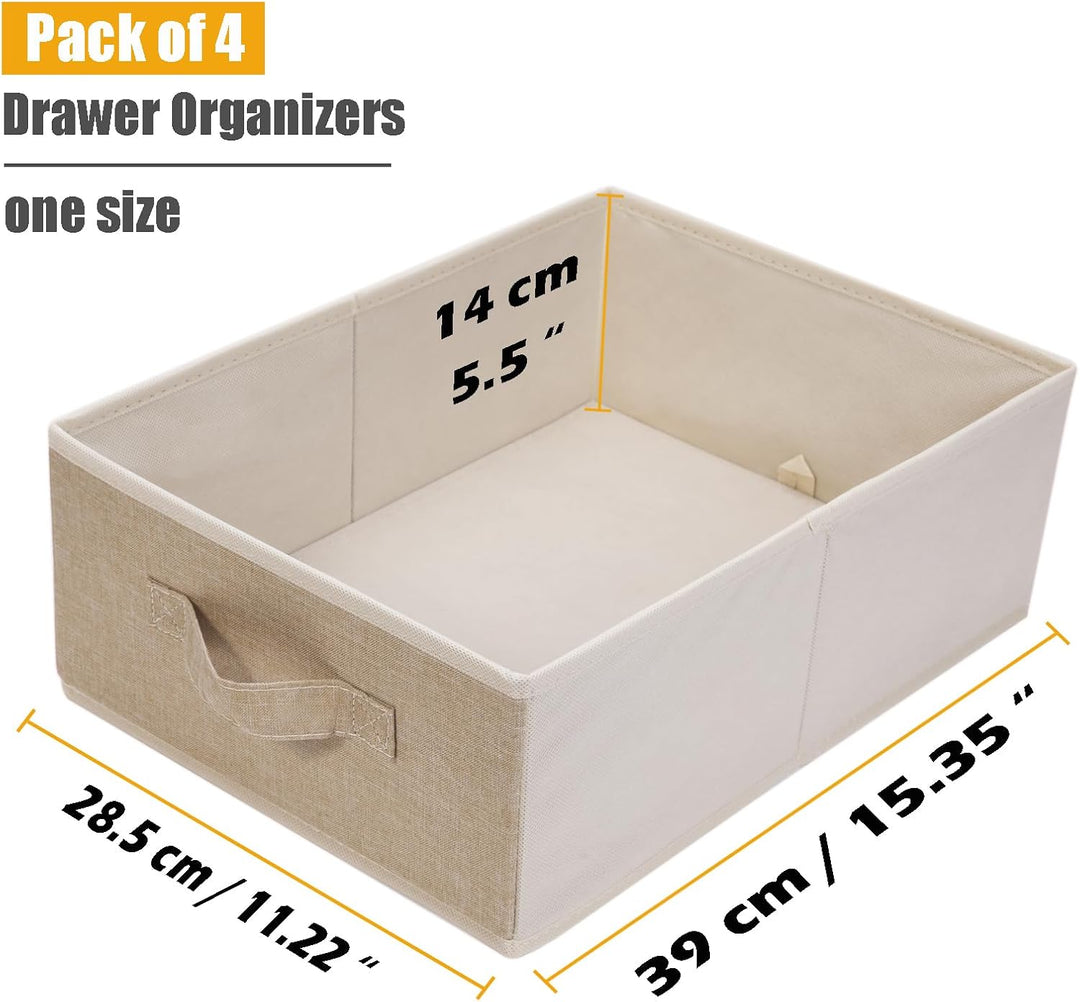 OVAKIA Faltbar Aufbewahrungsboxen Stoff, Schrank Schubladen Organizer Ordnungssystem für Garderobe K