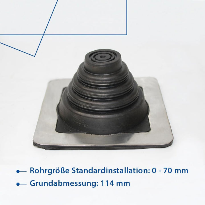 Rohrmanschette Nr. 1 - eckig schwarz, Rohrdurchführung aus EPDM