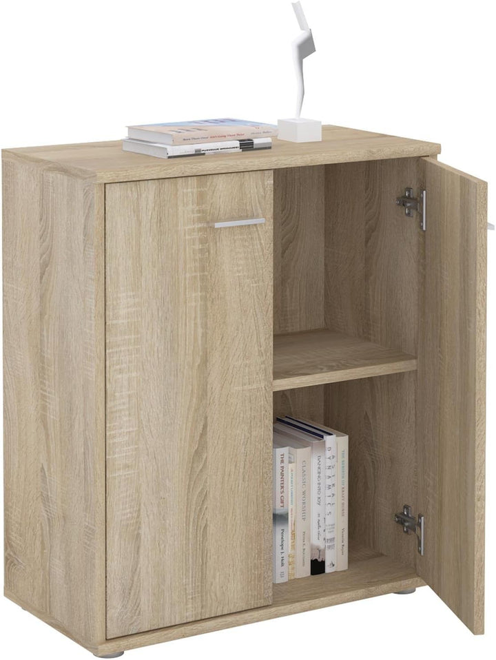 CARO-Möbel Kommode Sideboard Schrank Tommy in Sonoma Eiche, Anrichte mit 2 Türen inklusive Einlegebo