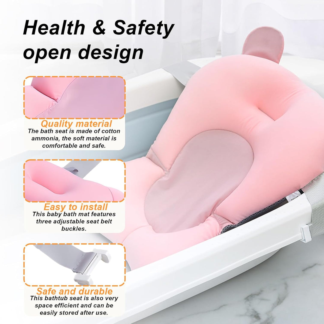 Babywannenmatte: Badewannensitz für Baby und Kleinkind Mit Sicherheitsgurt - Baby-Badekissen für Neu