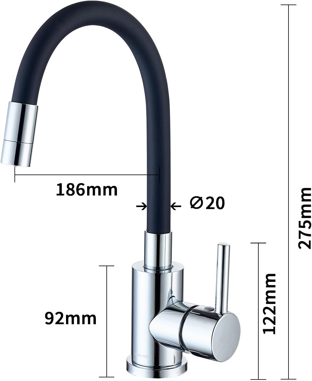 Wasserhahn Bad Mit 2 Wasserstrahlarten,Waschtischarmatur Aus Sicherer Silikonschlauch,360° drehbare,