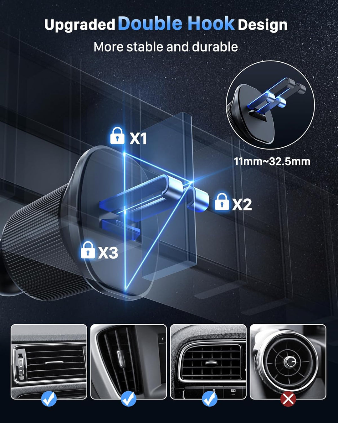 YOSH für MagSafe Handyhalterung Auto, Magnetische Handyhalterung Auto, 360° drehbare Halterung für A