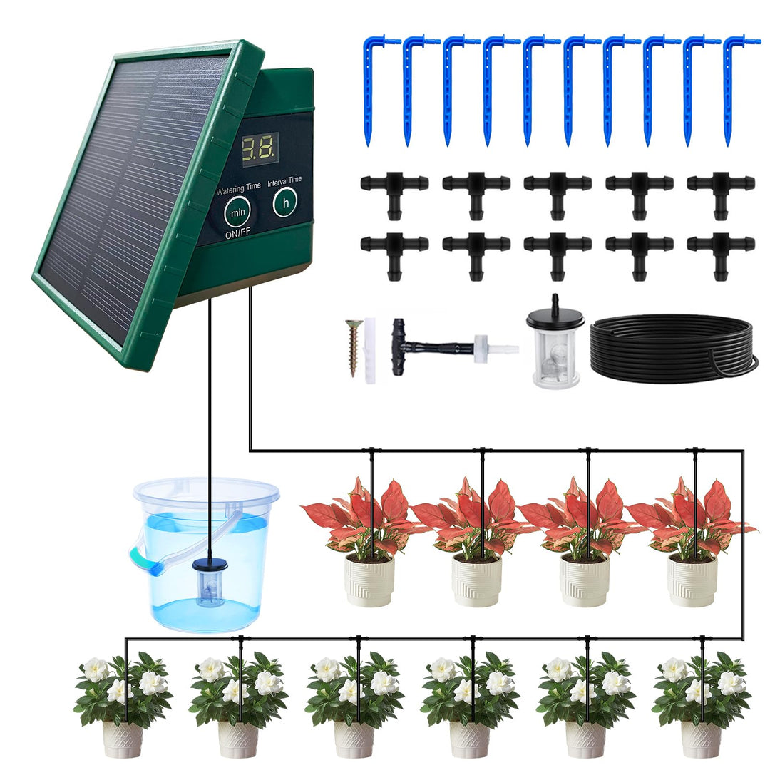 Solar Bewässerungssystem Balkon Garten Gewächshaus, Automatische Bewässerung Für Aussen Garten, Zeit