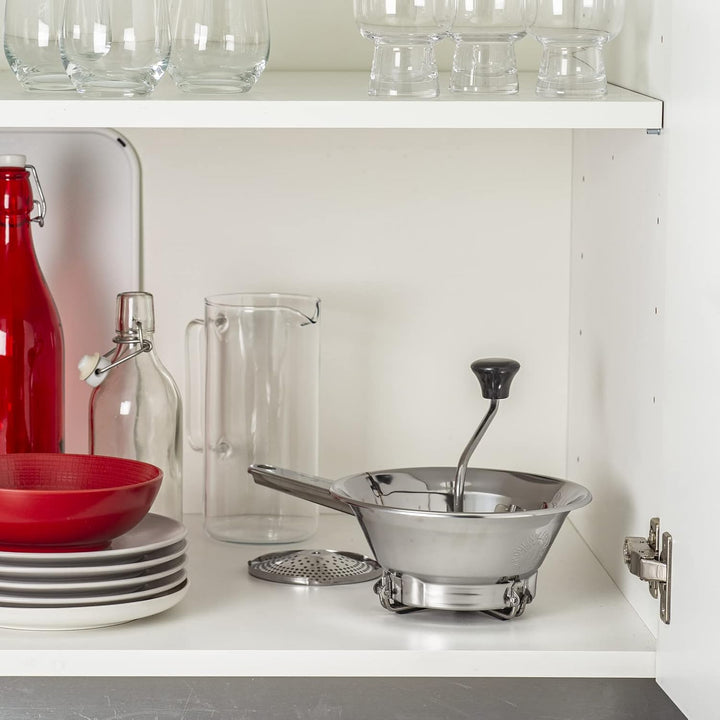 Moulinex Classic manuelle Gemüsemühle aus Edelstahl, Kleines Modell, Einfaches Mahlen, Pürees, Suppe