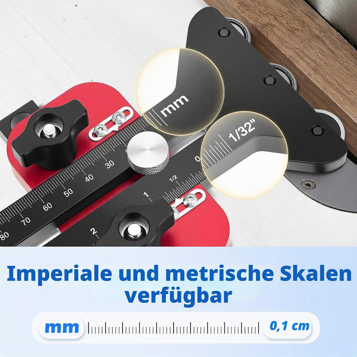 Tischkreissägenführung mit 3 Rollen – Präziser Fräsanschlag für Wiederholschnitte, 9.5x19 mm U-Slot