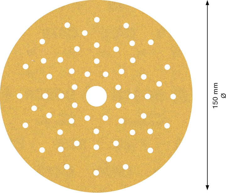 Bosch Accessories 50x Schleifpapier Expert C470 Mehrloch (für Hartholz, Farbe auf Holz, Ø 150 mm, Kö