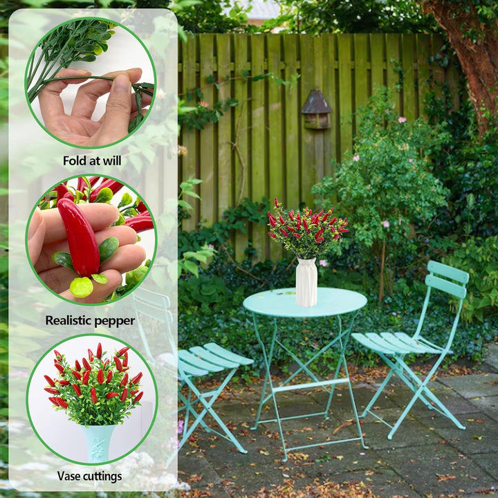 DHER 4pcs Künstlicher Paprikazweig, Simulation Obst Dekoration, für Haus, Tischdekoration, Hochzeit,