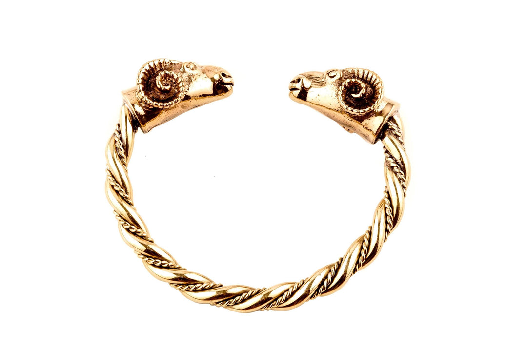 Windalf Schmaler Vikings Frauen Armreif RAMINA 5.4 cm Wikinger Armschmuck Handarbeit aus Bronze
