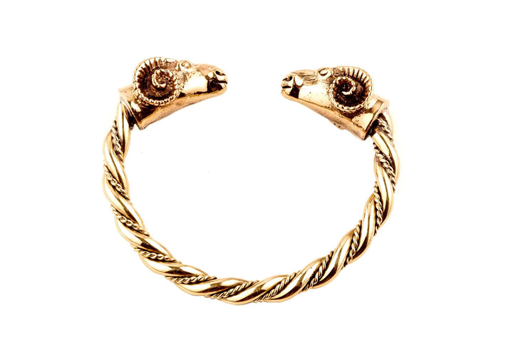 Windalf Schmaler Vikings Frauen Armreif RAMINA 5.4 cm Wikinger Armschmuck Handarbeit aus Bronze