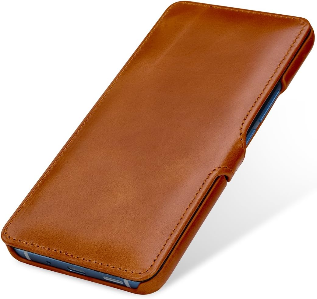 STILGUT Book Type Case, Hülle Leder-Tasche für HTC U11+ (U11 Plus). Seitlich klappbares Flip-Case au