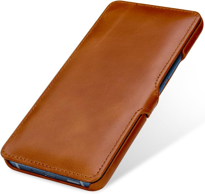 STILGUT Book Type Case, Hülle Leder-Tasche für HTC U11+ (U11 Plus). Seitlich klappbares Flip-Case au