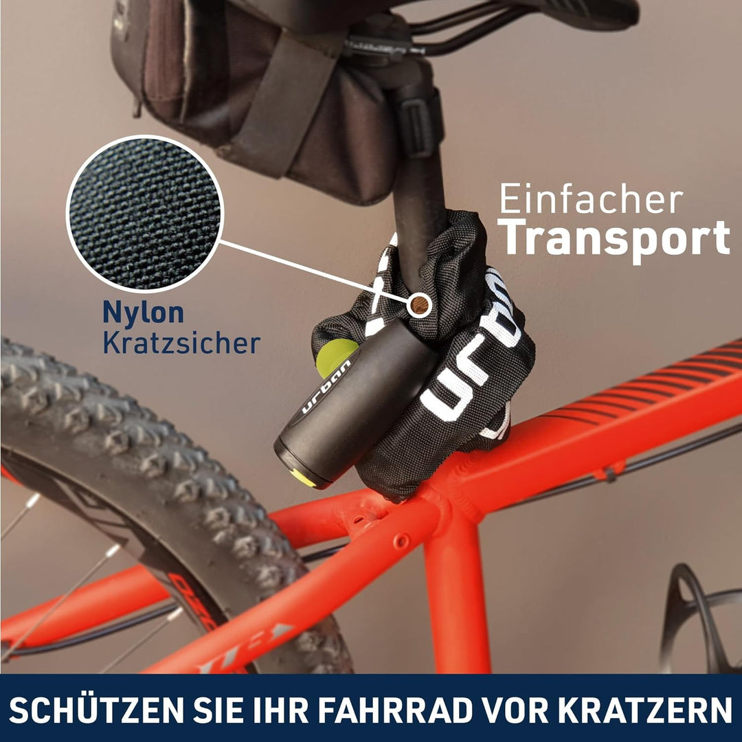URBAN XK170 Anti-Diebstahl Kette Vorhängeschloss Gehärteter Stahl Scooter und Fahrrad, leicht 170 cm