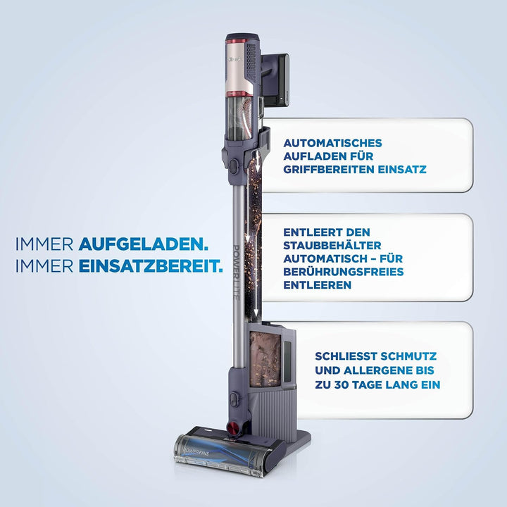 Shark PowerLite Clean &amp; Empty Pet, Akku-Staubsauger mit automatisch entleerender Basisstation, einfa
