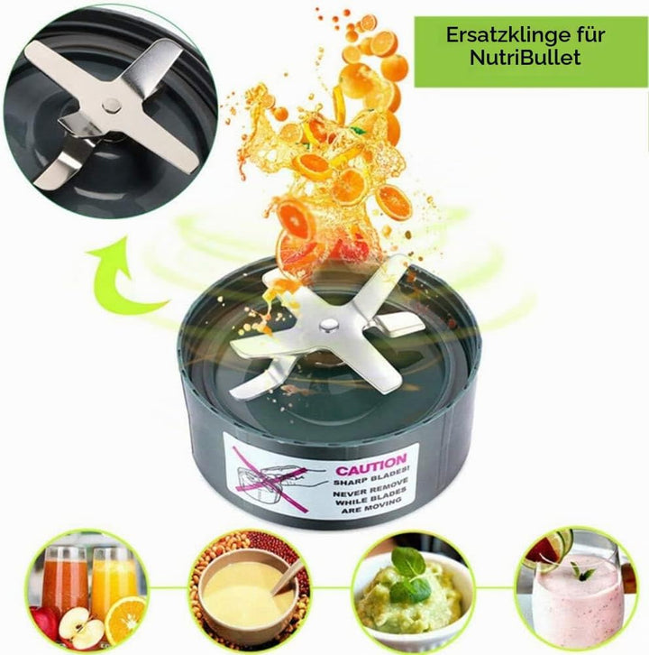 Ersatzteile für NutriBullet, 2 Tassen, Abziehklinge, 2 wiederverschliessbare Deckel, 2 Dichtungen, 2